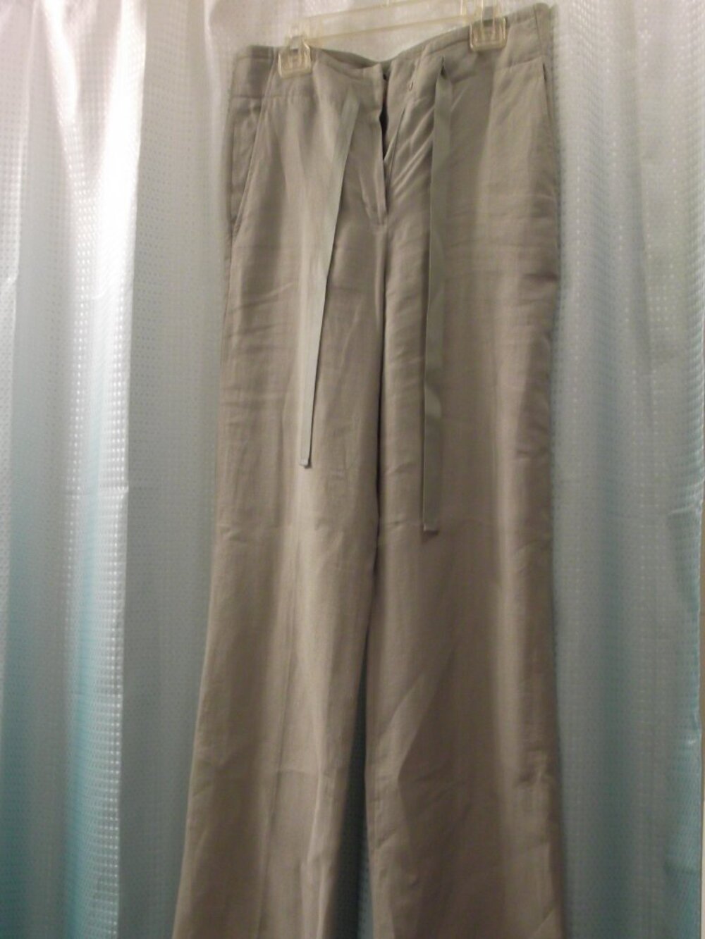Talbots sage green linen trousers